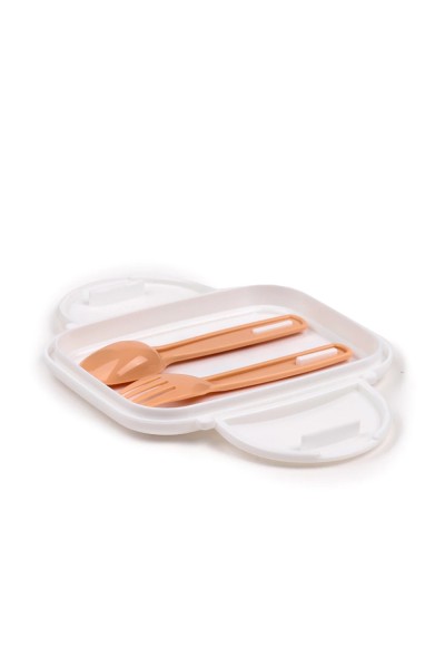 Lunch Box Cestino per la merenda con posate Bento con chiusura a clic e coperchio
