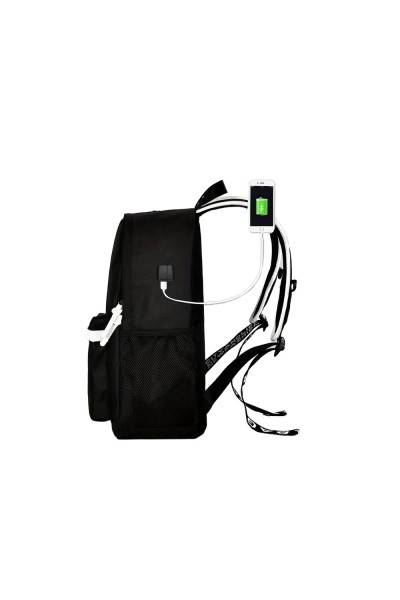 Zaino scolastico con prese caricabatteria USB riflettente e luminoso per ad