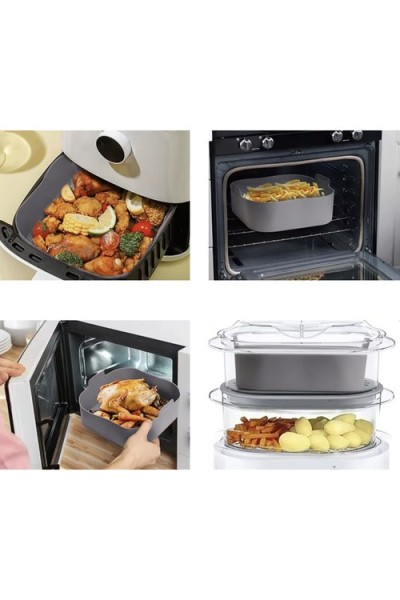 Inserto in silicone per friggitrice ad aria - Cestello per friggitrice ad aria 20x20 cm, riutilizzabile