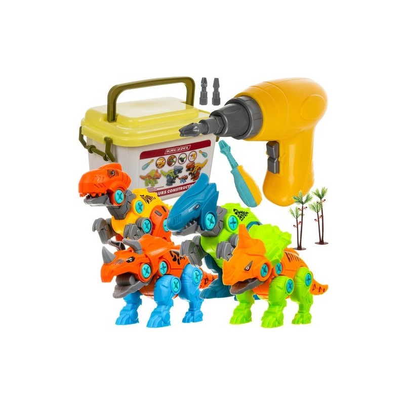 Set da costruzione dinosauri con cacciavite a batteria 85 pz