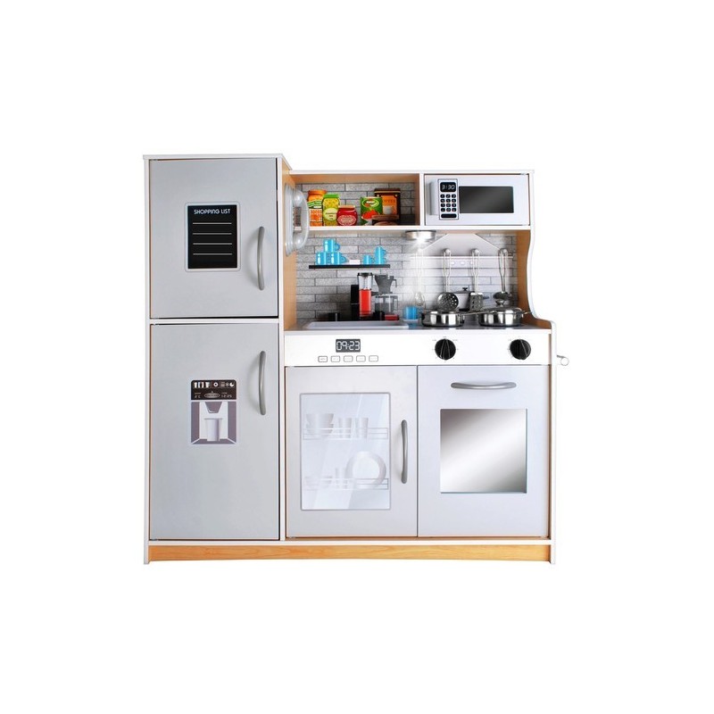 Cucina Giocattolo per Bambini in legno con Suoni, Luci e Accessori