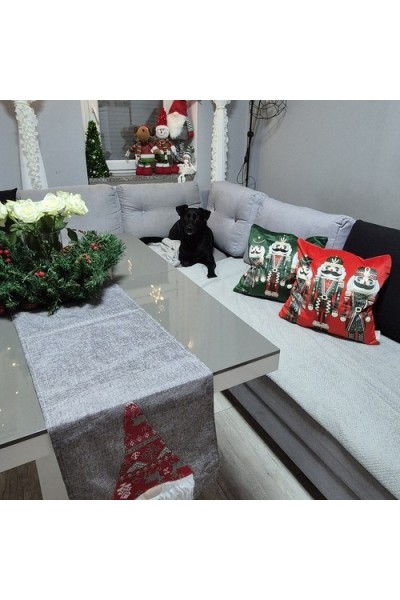 Federe Natalizia per cuscini 40x40cm colore verde fantasia schiaccianoci