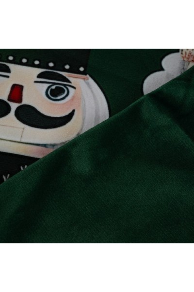 Federe Natalizia per cuscini 40x40cm colore verde fantasia schiaccianoci