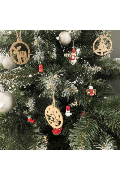 Decorazioni per Albero di Natale - 10 pezzi 100% legno