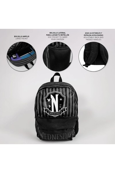 Zaino casual Wednesday Mercoledi Addams 42cm