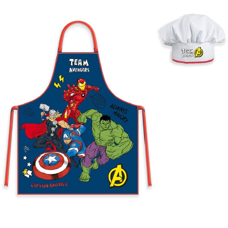 Divisa da Chef per Bambino Avengers idea regalo Grembiule + Cappello da cuoco