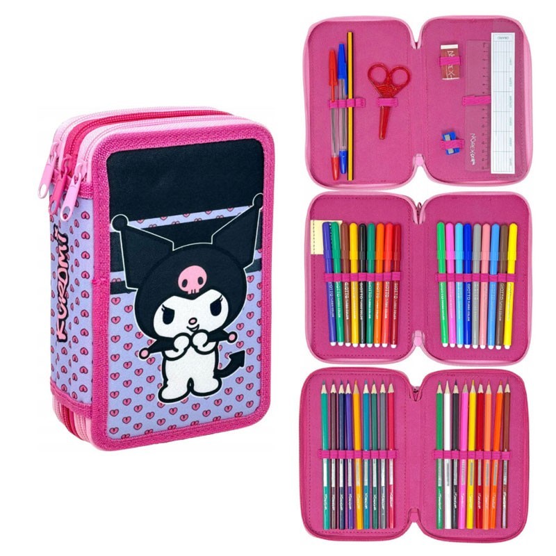Astuccio Portapenne Riempito Accessori Inclusi Scuola Kuromi Bambina idea regalo