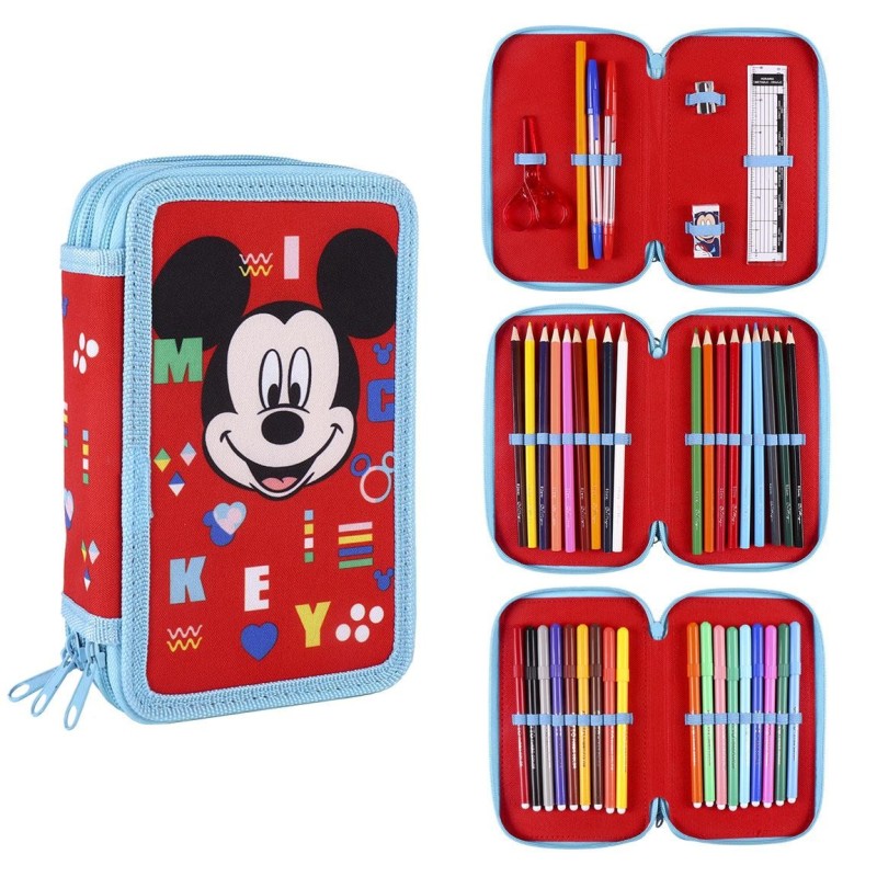 Astuccio Portapenne Riempito Giotto Accessori Inclusi Scuola Topolino Bambino idea regalo