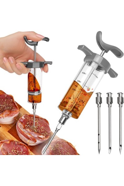 Siringa da Cucina Iniettore per carne + 3 aghi